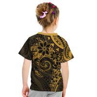 Polynesian Sunset Plumeria Kid T Shirt Gold Polynesian Tattoo