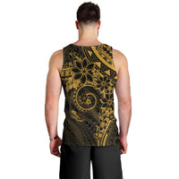Polynesian Sunset Plumeria Men Tank Top Gold Polynesian Tattoo