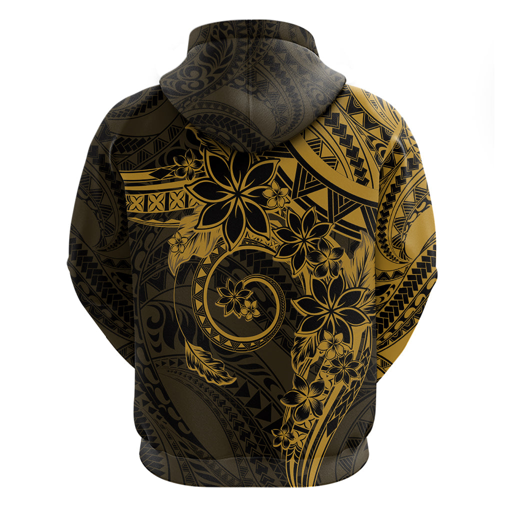 Polynesian Sunset Plumeria Zip Hoodie Gold Polynesian Tattoo