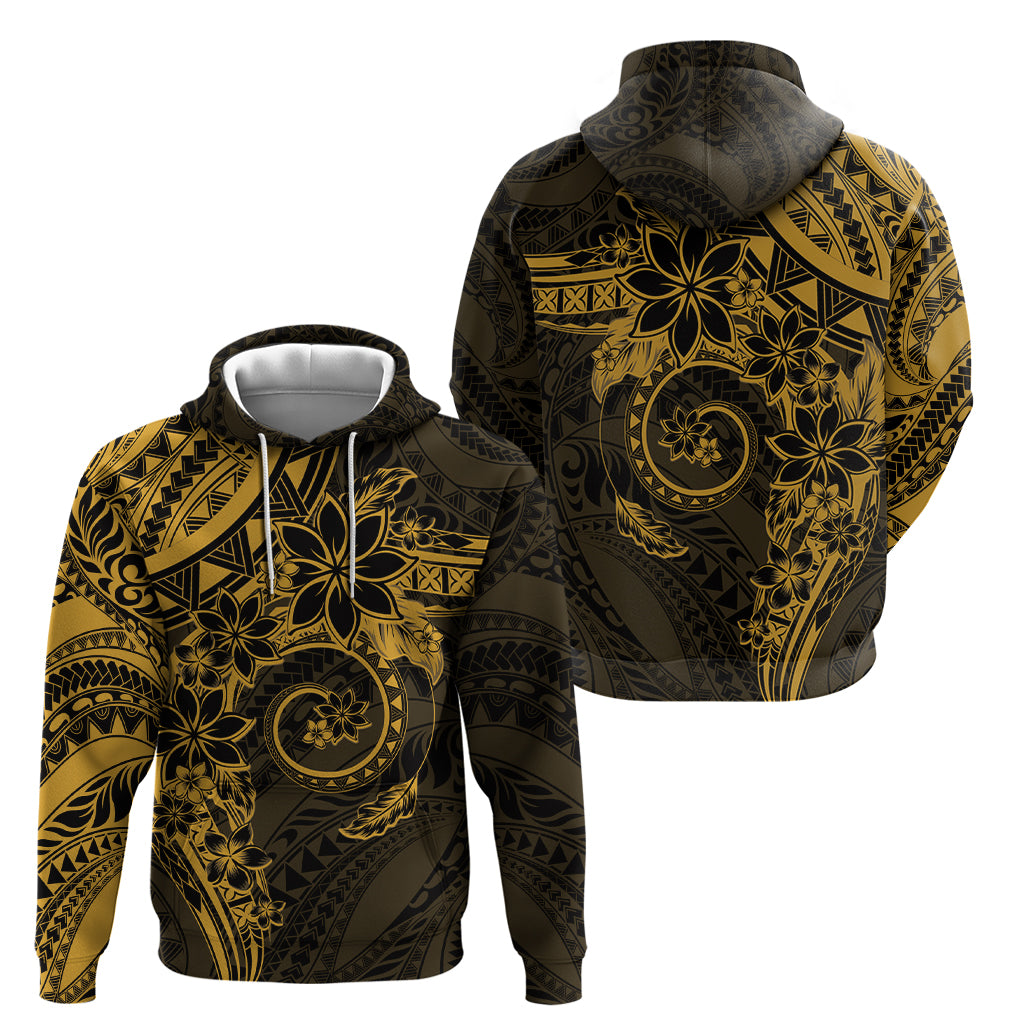 Polynesian Sunset Plumeria Zip Hoodie Gold Polynesian Tattoo