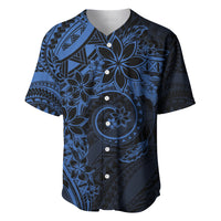 Polynesian Sunset Plumeria Baseball Jersey Navy Polynesian Tattoo