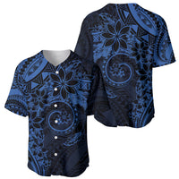 Polynesian Sunset Plumeria Baseball Jersey Navy Polynesian Tattoo