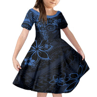 Polynesian Sunset Plumeria Family Matching Tank Maxi Dress and Hawaiian Shirt Navy Polynesian Tattoo LT05 Daughter's Dress Navy - Polynesian Pride