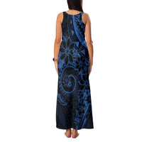 Polynesian Sunset Plumeria Family Matching Tank Maxi Dress and Hawaiian Shirt Navy Polynesian Tattoo LT05 - Polynesian Pride