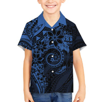 Polynesian Sunset Plumeria Family Matching Tank Maxi Dress and Hawaiian Shirt Navy Polynesian Tattoo LT05 Son's Shirt Navy - Polynesian Pride