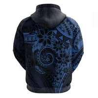 Polynesian Sunset Plumeria Zip Hoodie Navy Polynesian Tattoo