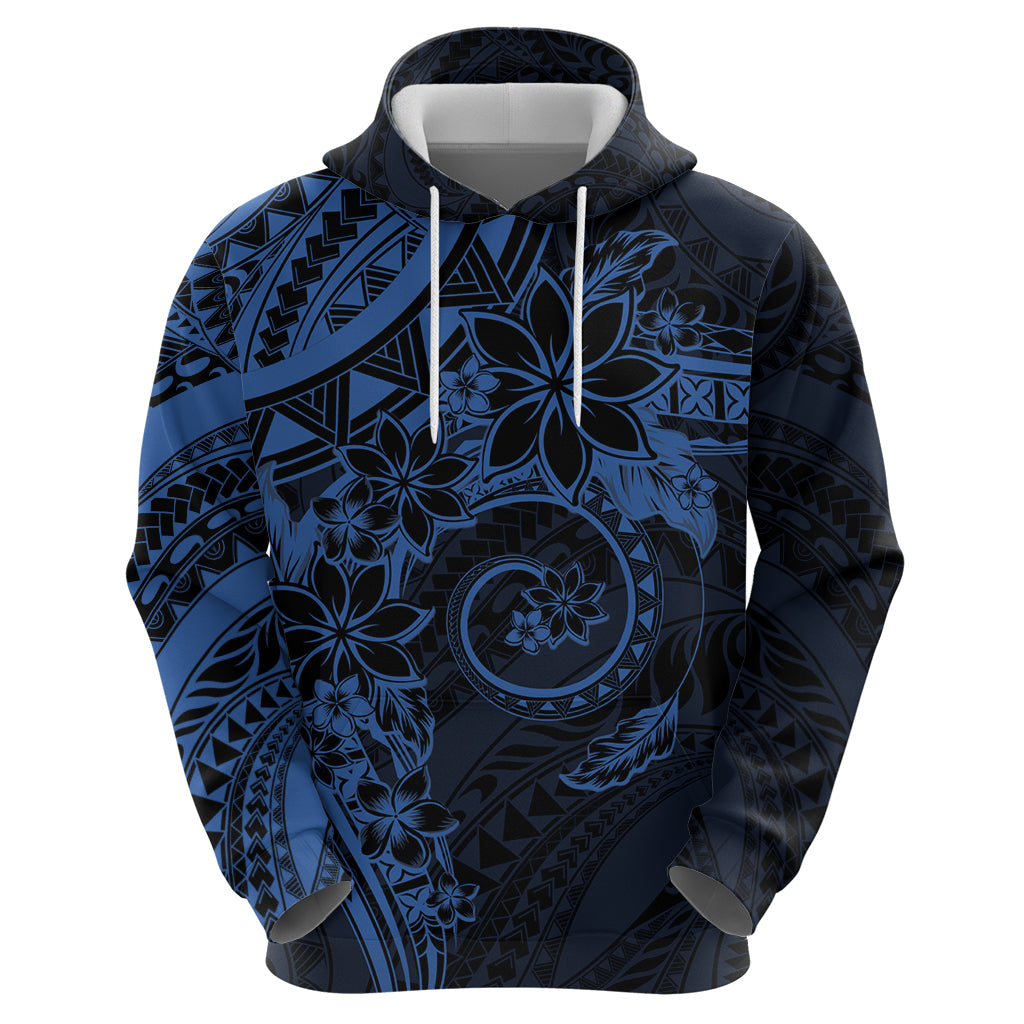 Polynesian Sunset Plumeria Zip Hoodie Navy Polynesian Tattoo