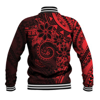 Polynesian Sunset Plumeria Baseball Jacket Red Polynesian Tattoo
