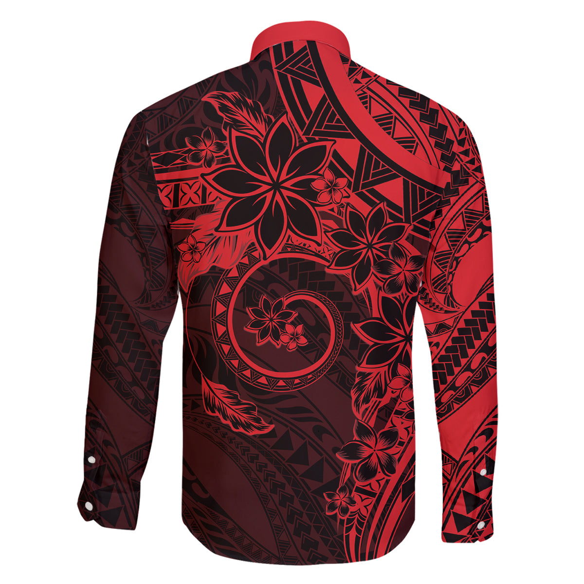 Polynesian Sunset Plumeria Family Matching Off Shoulder Short Dress and Hawaiian Shirt Red Polynesian Tattoo