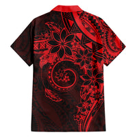 Polynesian Sunset Plumeria Family Matching Puletasi and Hawaiian Shirt Red Polynesian Tattoo