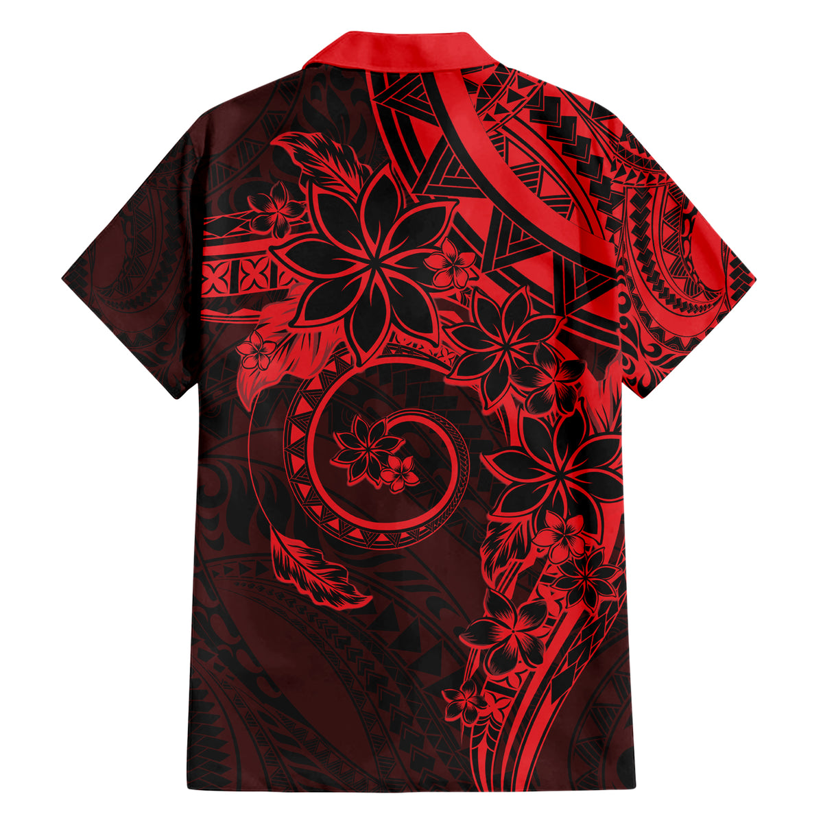 Polynesian Sunset Plumeria Family Matching Short Sleeve Bodycon Dress and Hawaiian Shirt Red Polynesian Tattoo