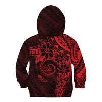 Polynesian Sunset Plumeria Kid Hoodie Red Polynesian Tattoo LT05 - Polynesian Pride