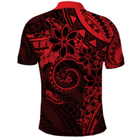 Polynesian Sunset Plumeria Polo Shirt Red Polynesian Tattoo