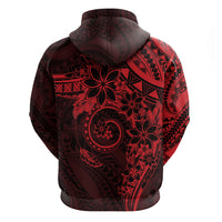 Polynesian Sunset Plumeria Zip Hoodie Red Polynesian Tattoo