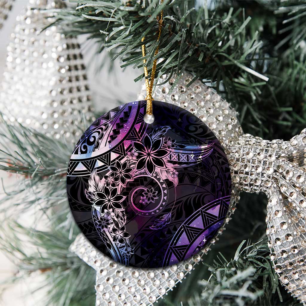 Polynesian Sunset Plumeria Ceramic Ornament Galaxy Polynesian Tattoo