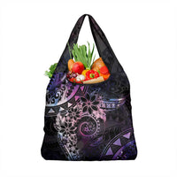 Polynesian Sunset Plumeria Grocery Bag Galaxy Polynesian Tattoo