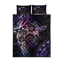 Polynesian Sunset Plumeria Quilt Bed Set Galaxy Polynesian Tattoo