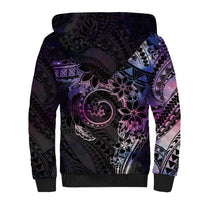 Polynesian Sunset Plumeria Sherpa Hoodie Galaxy Polynesian Tattoo