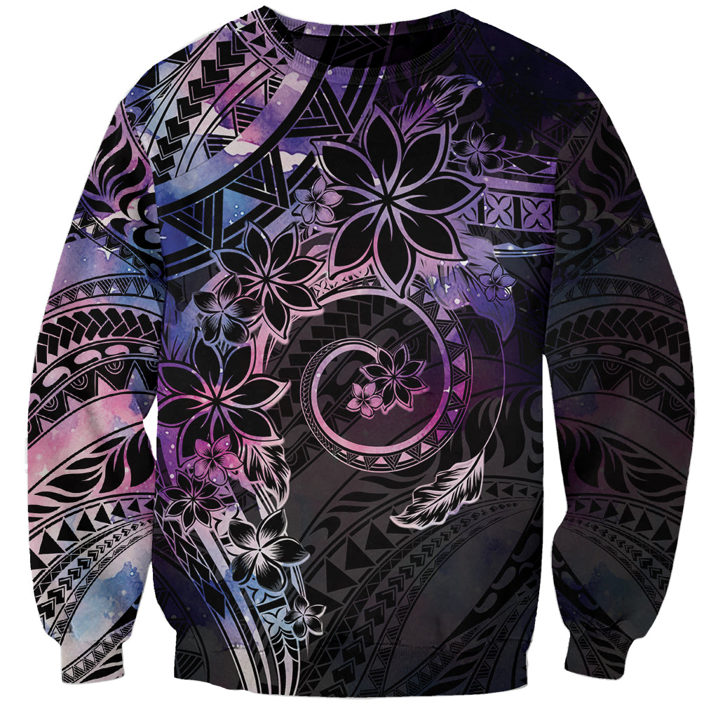 Polynesian Sunset Plumeria Sweatshirt Galaxy Polynesian Tattoo LT05 Unisex Galaxy - Polynesian Pride