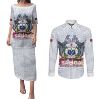 Samoa Independence Day Couples Matching Puletasi and Long Sleeve Button Shirt Samoa United For A New Beginning