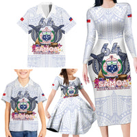 Samoa Independence Day Family Matching Long Sleeve Bodycon Dress and Hawaiian Shirt Samoa United For A New Beginning