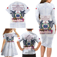 Samoa Independence Day Family Matching Long Sleeve Bodycon Dress and Hawaiian Shirt Samoa United For A New Beginning