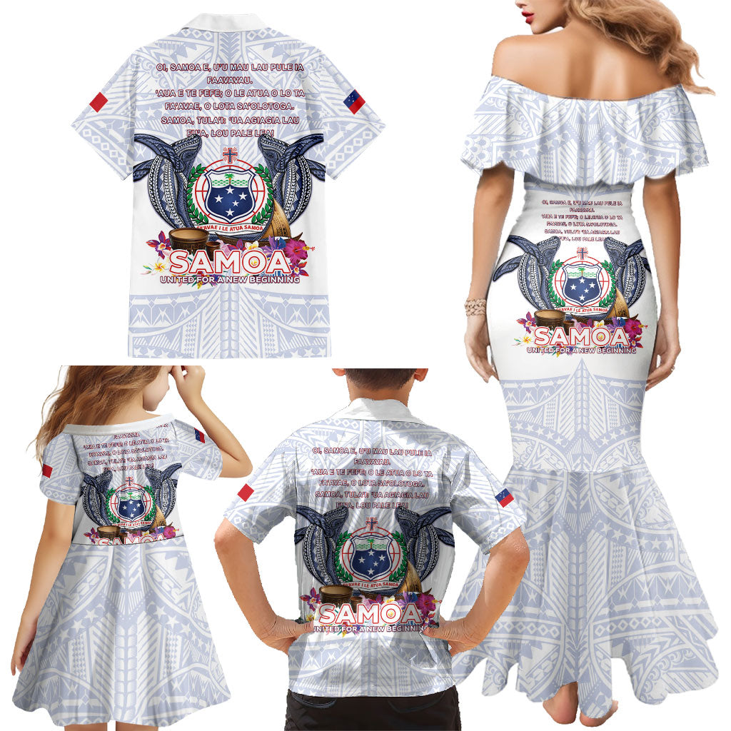 Samoa Independence Day Family Matching Mermaid Dress and Hawaiian Shirt Samoa United For A New Beginning