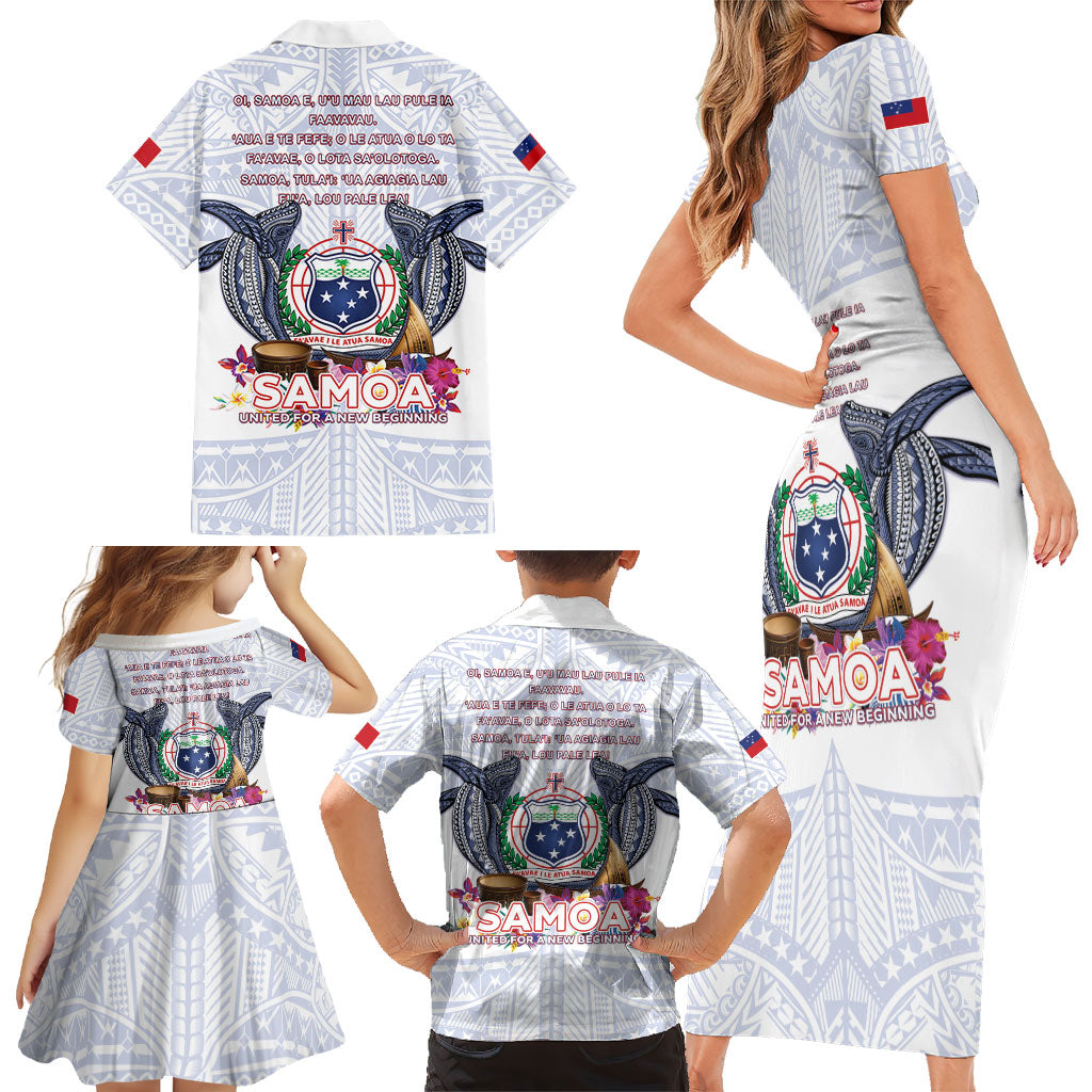 Samoa Independence Day Family Matching Short Sleeve Bodycon Dress and Hawaiian Shirt Samoa United For A New Beginning LT05 - Polynesian Pride