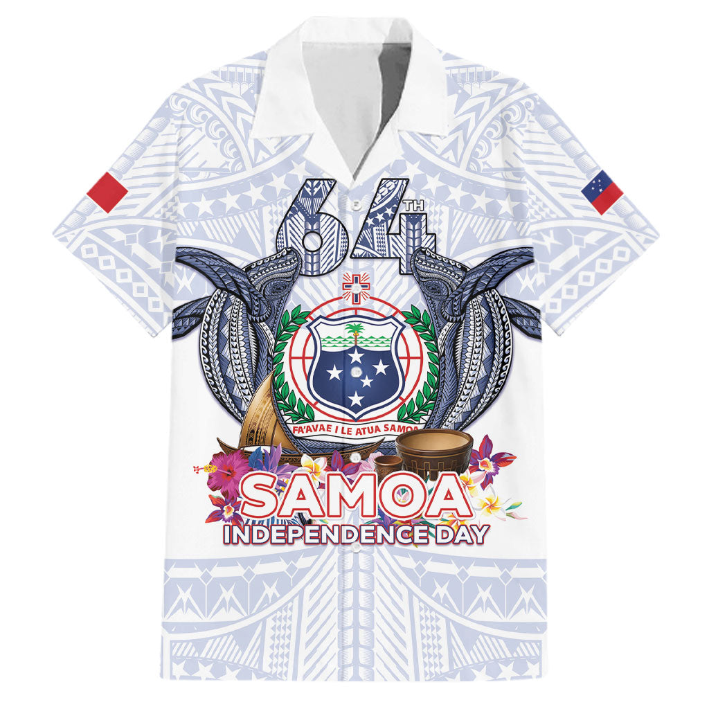 Samoa Independence Day Family Matching Short Sleeve Bodycon Dress and Hawaiian Shirt Samoa United For A New Beginning LT05 Dad's Shirt - Short Sleeve White - Polynesian Pride