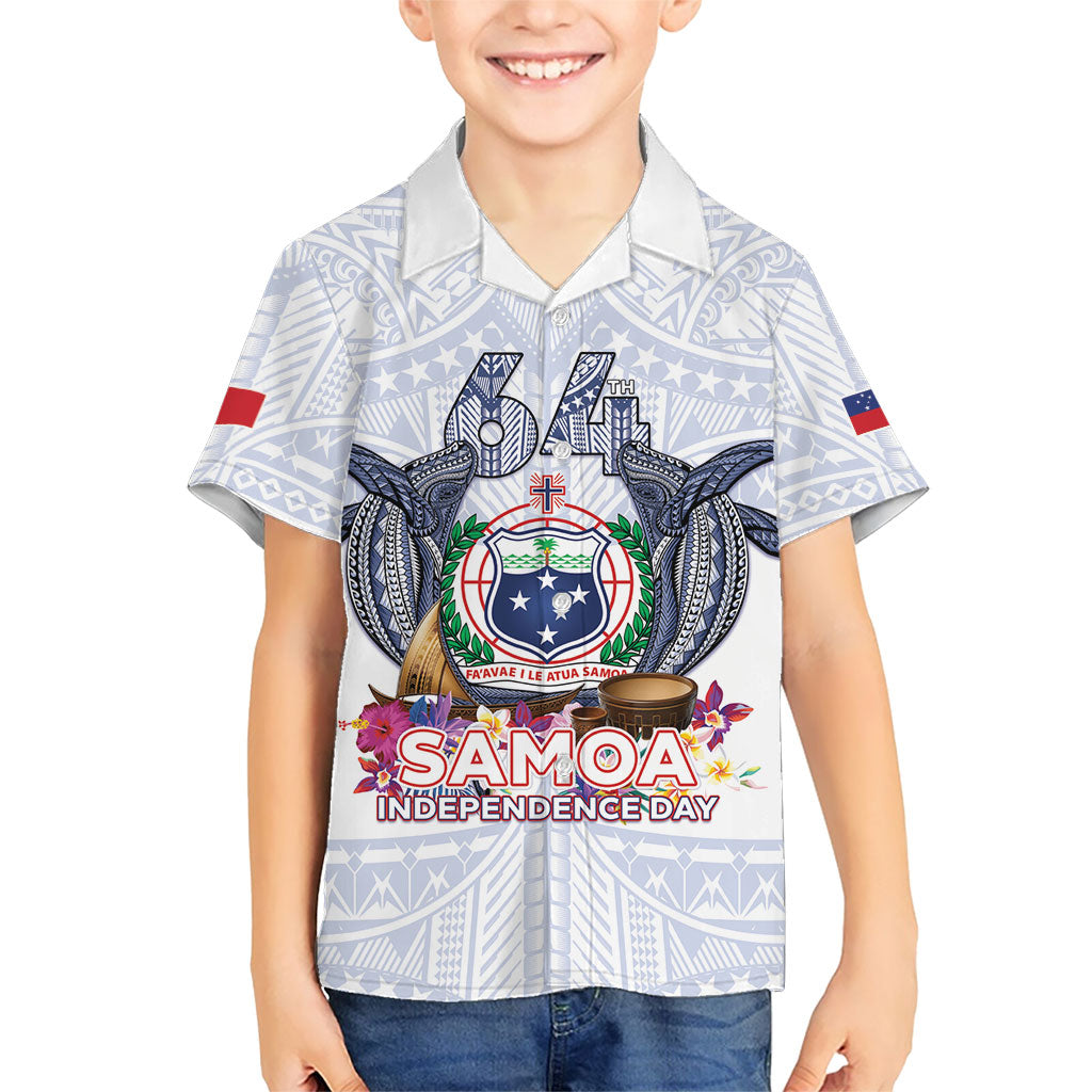 Samoa Independence Day Family Matching Short Sleeve Bodycon Dress and Hawaiian Shirt Samoa United For A New Beginning LT05 Son's Shirt White - Polynesian Pride