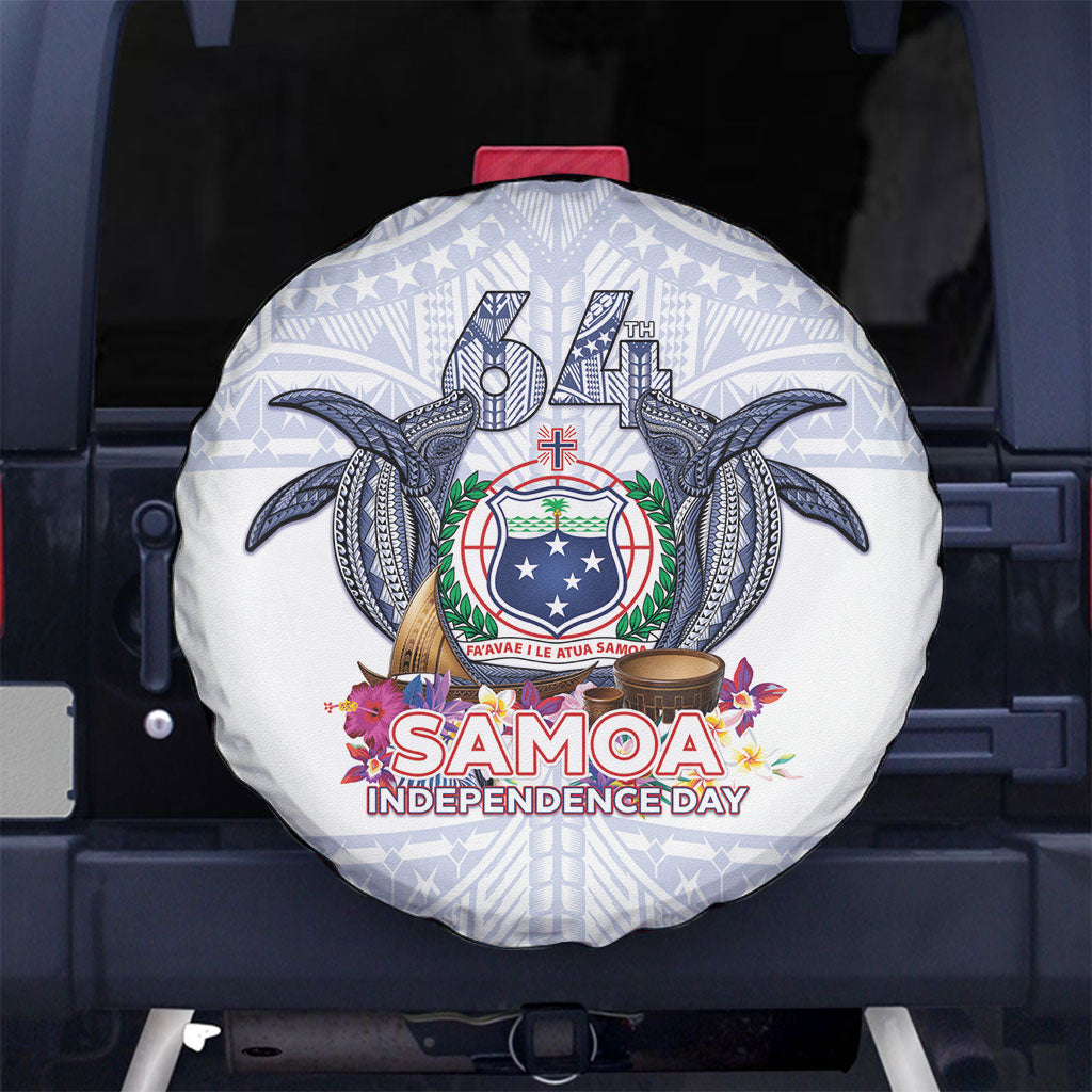 Samoa Independence Day Spare Tire Cover Samoa United For A New Beginning LT05 No hole White - Polynesian Pride