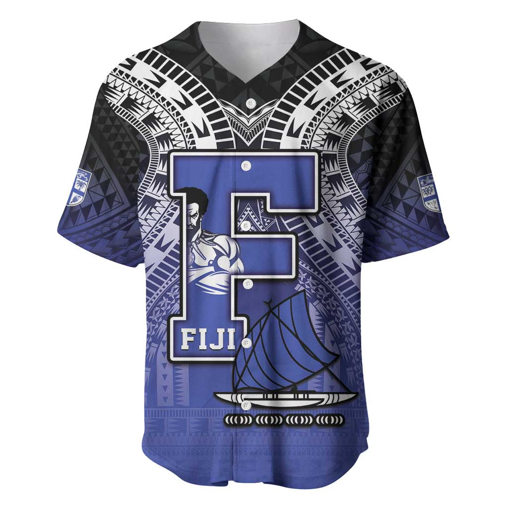 Custom Fiji Drua Baseball Jersey Fijian Tapa Pattern