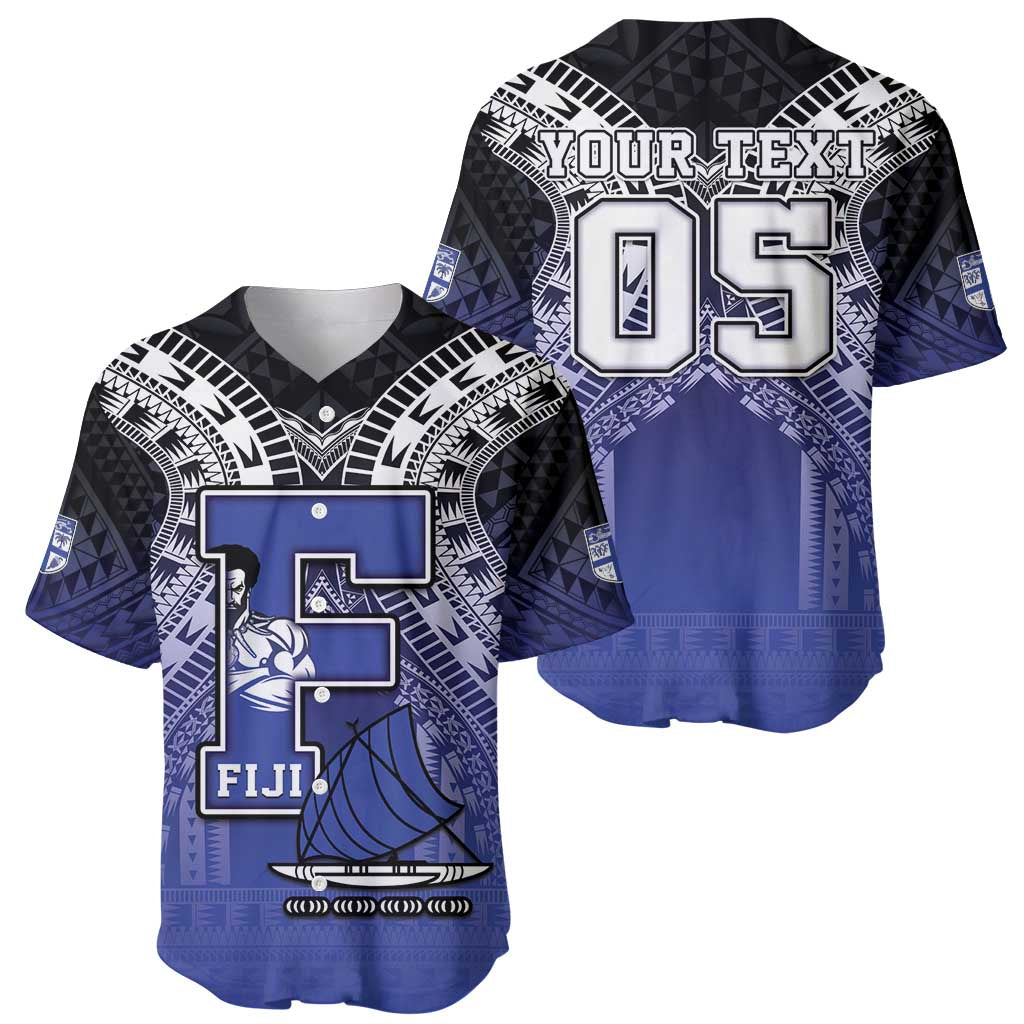 Custom Fiji Drua Baseball Jersey Fijian Tapa Pattern