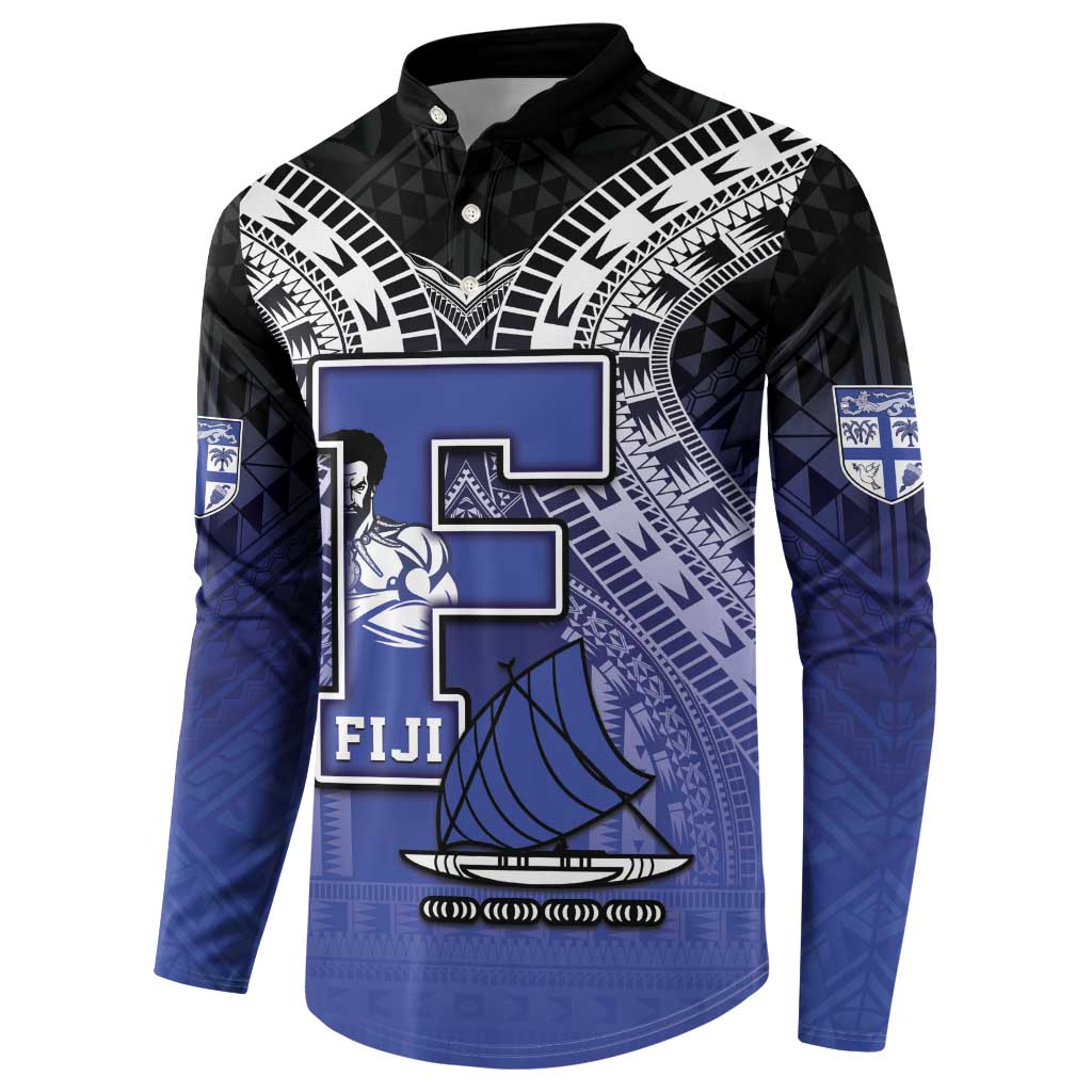 Custom Fiji Drua Button Sweatshirt Fijian Tapa Pattern LT05 - Polynesian Pride