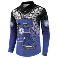 Custom Fiji Drua Button Sweatshirt Fijian Tapa Pattern LT05 - Polynesian Pride