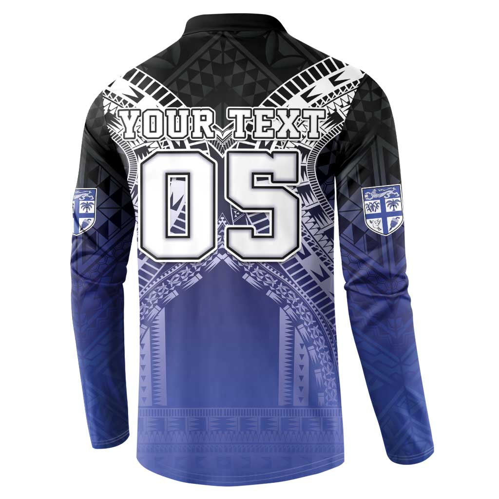 Custom Fiji Drua Button Sweatshirt Fijian Tapa Pattern LT05 - Polynesian Pride