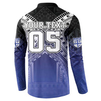 Custom Fiji Drua Button Sweatshirt Fijian Tapa Pattern LT05 - Polynesian Pride