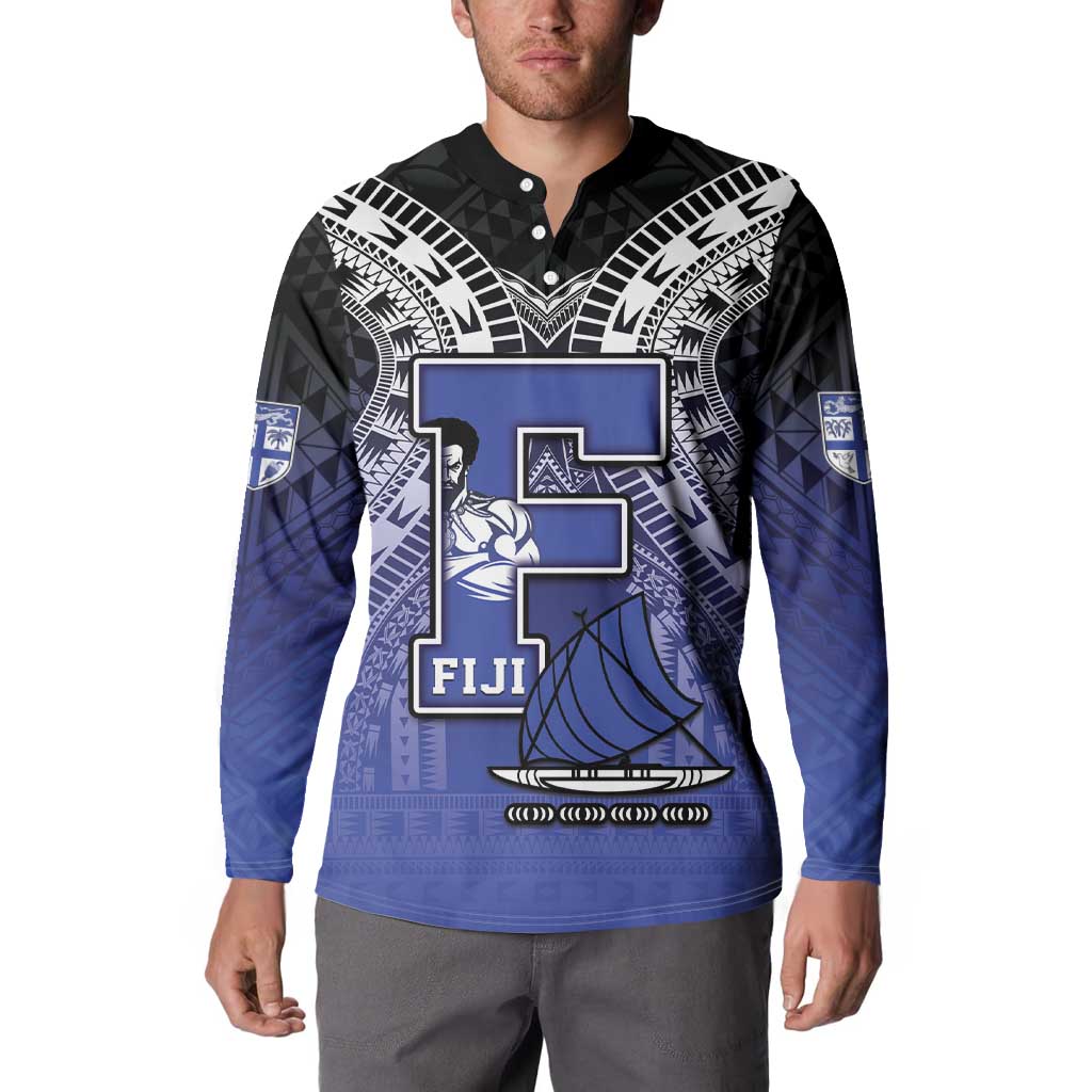 Custom Fiji Drua Button Sweatshirt Fijian Tapa Pattern LT05 - Polynesian Pride