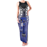 Custom Fiji Drua Family Matching Tank Maxi Dress and Hawaiian Shirt Fijian Tapa Pattern