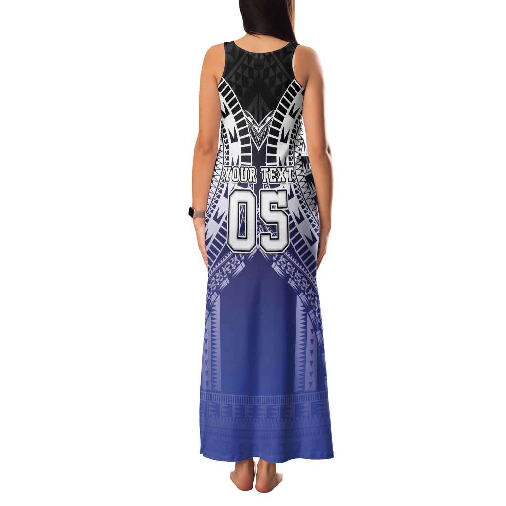 Custom Fiji Drua Family Matching Tank Maxi Dress and Hawaiian Shirt Fijian Tapa Pattern