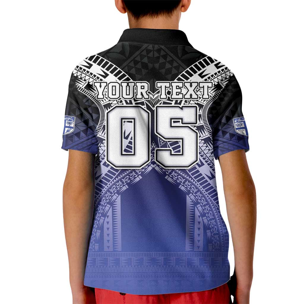 Custom Fiji Drua Kid Polo Shirt Fijian Tapa Pattern LT05 - Polynesian Pride