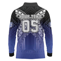 Custom Fiji Drua Long Sleeve Polo Shirt Fijian Tapa Pattern LT05 - Polynesian Pride
