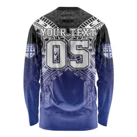 Custom Fiji Drua Long Sleeve Shirt Fijian Tapa Pattern LT05 - Polynesian Pride