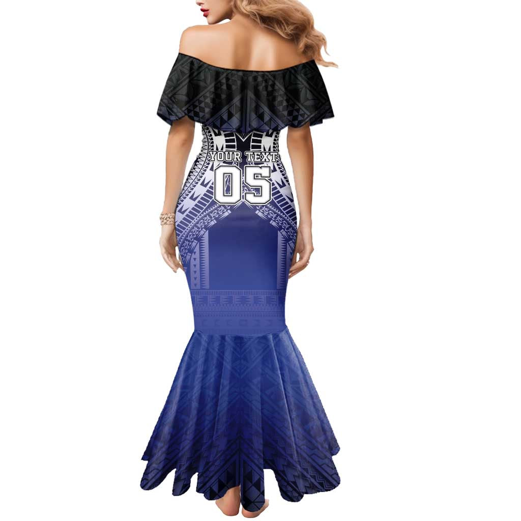Custom Fiji Drua Mermaid Dress Fijian Tapa Pattern LT05 - Polynesian Pride
