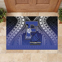 Fiji Drua Rubber Doormat Fijian Tapa Pattern LT05 Blue - Polynesian Pride