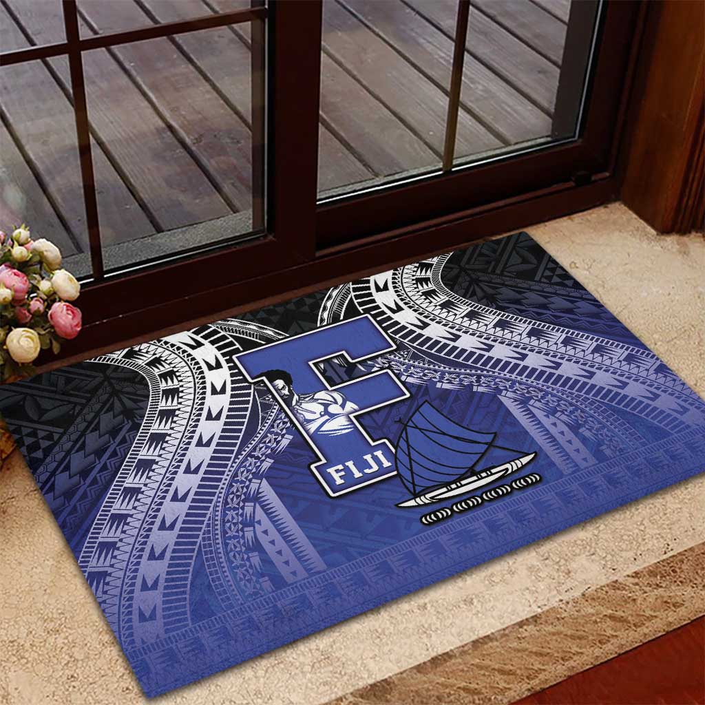Fiji Drua Rubber Doormat Fijian Tapa Pattern LT05 - Polynesian Pride