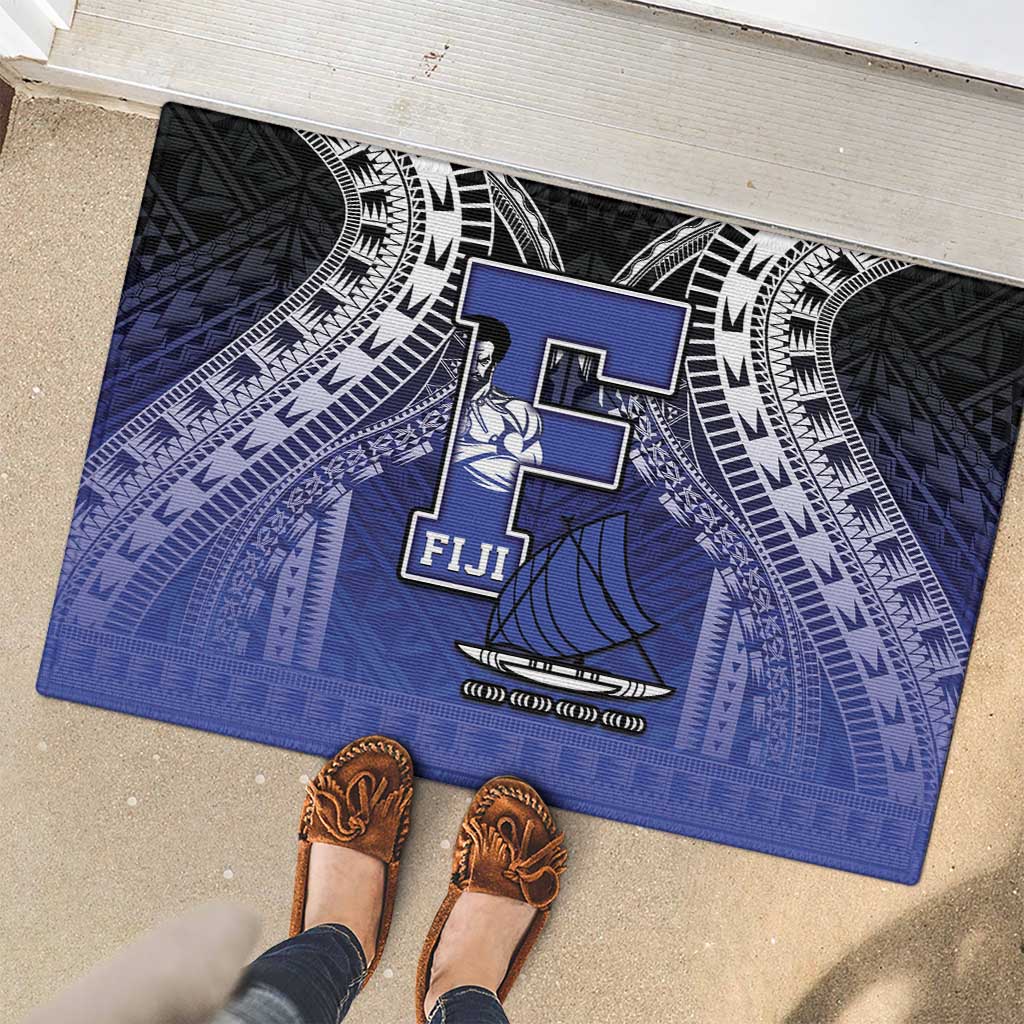Fiji Drua Rubber Doormat Fijian Tapa Pattern LT05 - Polynesian Pride