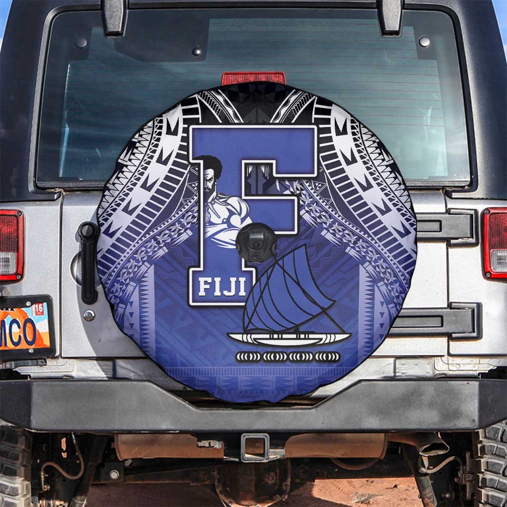 Fiji Drua Spare Tire Cover Fijian Tapa Pattern