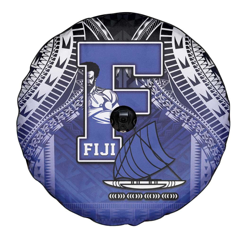 Fiji Drua Spare Tire Cover Fijian Tapa Pattern