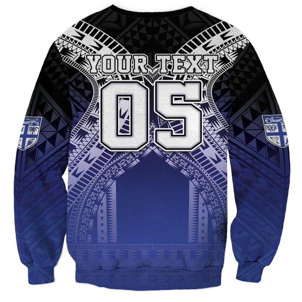 Custom Fiji Drua Sweatshirt Fijian Tapa Pattern LT05 - Polynesian Pride